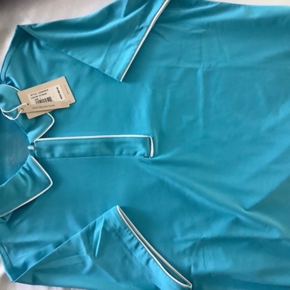 Peter Millar, Women’s Quarter Zip, Size Large, Blue with White Piping - Picture 8 of 8